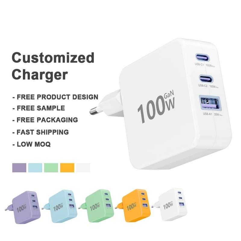 Încărcător rapid de tip C PD 3.0 100W UK US AU UE Încărcător de perete compatibil